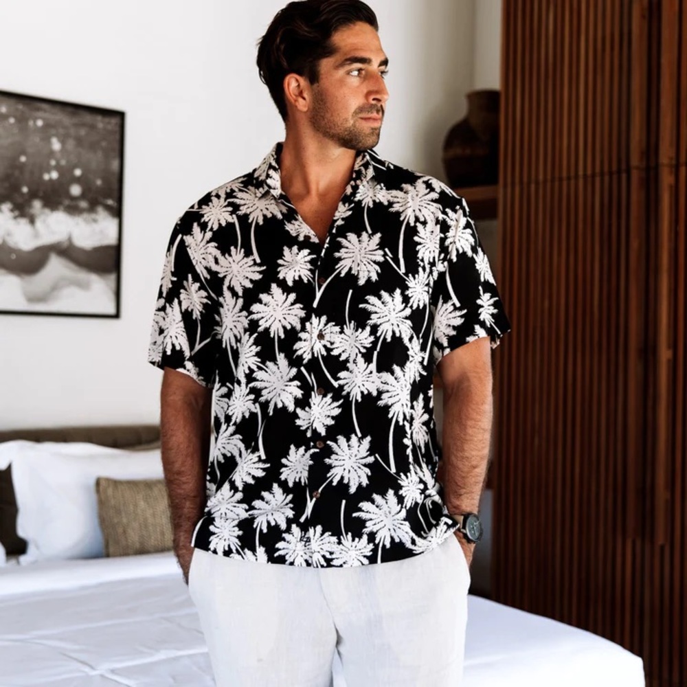 Palm tree button down shirt